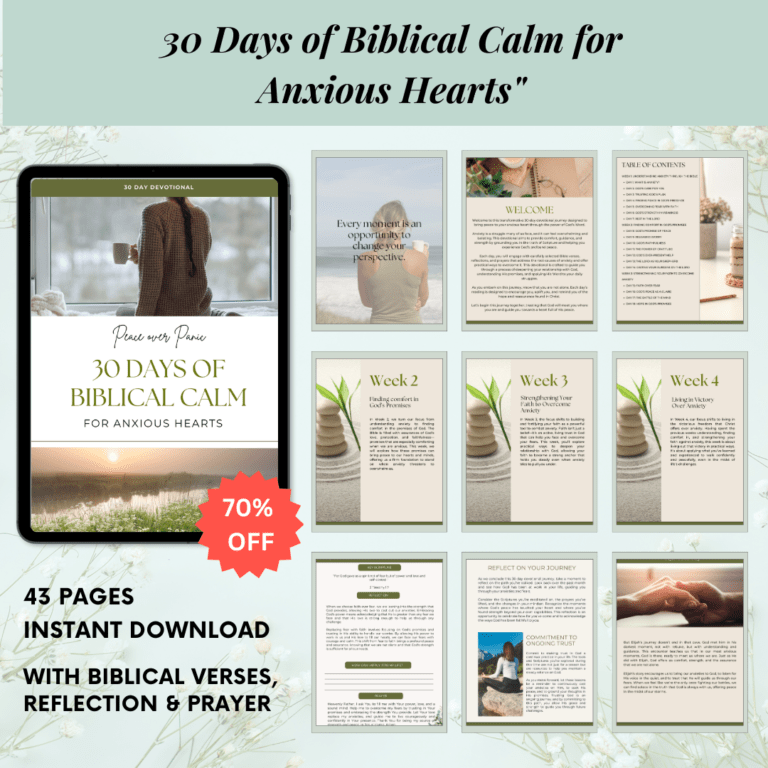 30-Day Devotional to Overcome Anxiety, Bible Verses, Reflection, Prayers, 70% Off